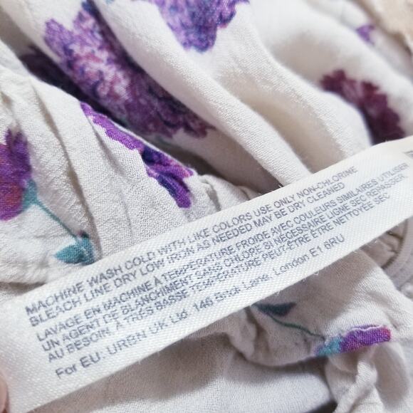 Intimately Free People Floral Print Ruffle Lace Bodysuit Blouse Long Sleeves - Picture 16 of 16